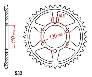 ZĘBATKA TYLNA 48 YAMAHA YZF-R6 600 03-05