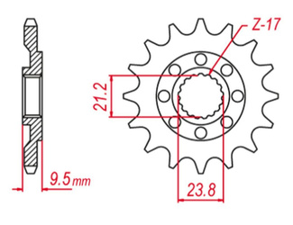 ZĘBATKA PRZEDNIA 342 14 HONDA CR 250 '88-'08, CRF 450 '02-'22,CRF 250R '22-'23, CR 500, TRX 450/700 '04-'09 (
