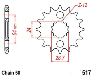 Zębatka przednia 18T Kawasaki ZRX 1200 ZX-12R ZZR OEM 13144-1308