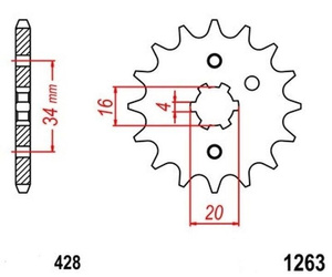 Pignone anteriore 13T Kawasaki KD 80 / KV 175
