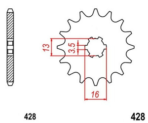 Zębatka przednia 14T Yamaha YZ 80 1978-1980 OEM 27511-26400/27400