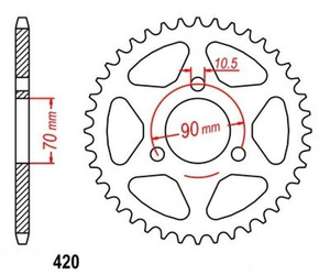 Zębatka tylna 42T Honda MTX 75/80 OEM 41200-GC5-000 JTR23942