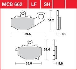 LG klocki hamulcowe tył MCB 662LF