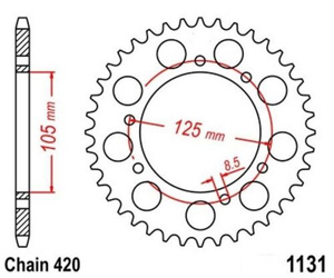 Sprocket 48 Z Pitch 420 Aprilia Derbi Gilera Malaguti Peugeot Rieju Yamaha