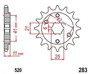 Zębatka przednia 15z 520 Honda NSR VT VTR 250 83-00 OEM 23801-KM4/KV3-000