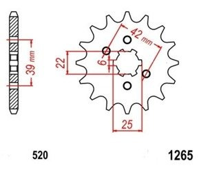 Pinion 14Z Pitch 520 for HONDA XL 250 K S 73-81 front sprocket