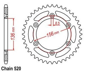 ZĘBATKA TYLNA 51 Husqvarna WR 250 TE 610 SM 125