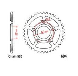 Zębatka tylna 36 Honda CRM/NSR 125 1990-2003 OEM 41200-KY4-901