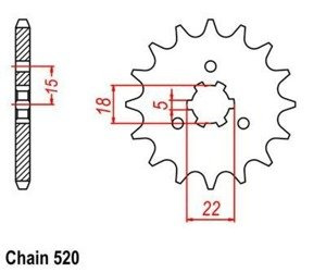 Pignone anteriore 13 KAWASAKI KX 125 94-08