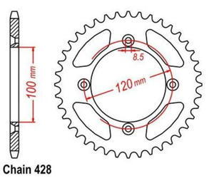 ZEBATKA TYLNA 47 SUZUKI RM 85 02-15
