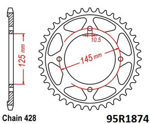 ZĘBATKA TYLNA 59 YAMAHA XVS 125 250 00-03