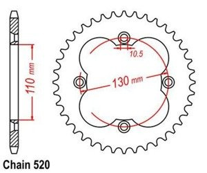 Pignone posteriore 39 Z corsa 520 HONDA TRX 400 EX Sportrax / 400 X T