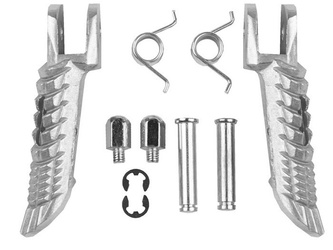 PARTS RIDER FOOTREST KIT COMPLETE WITH SUZUKI GSXR MOUNTS 600/750/1000 '01-14 SILVER