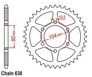 Pignone posteriore 33 denti per Kawasaki KZ 1000 Police 1982-2005