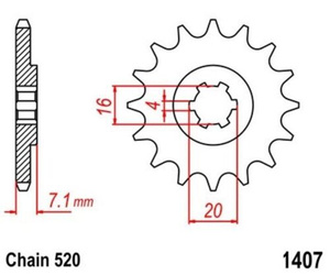 Zębatka przednia 10T Kawasaki KFX 80 A 2003-2006
