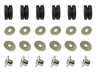 SUPPORTS DE RADIATEUR HONDA / KAWASAKI / SUZUKI / YAMAHA (6 JEUX DE RONDELLES, SILENTS ET CAOUTCHOUCS)