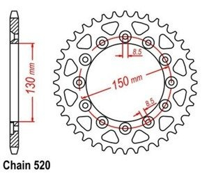 ZĘBATKA TYLNA 50 HONDA XL 350 400 500 600