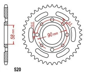 Zębatka tylna 33 Z skok 520 do HONDA CA 125 Rebel JC24 250 T 250 Nighthawk