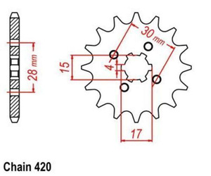 Pignone anteriore 14T Honda ST 50 70 / SS 50 / XL 50