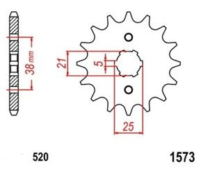 PIGNONE ANTERIORE 14 HERCULES/SACHS Roadster 125