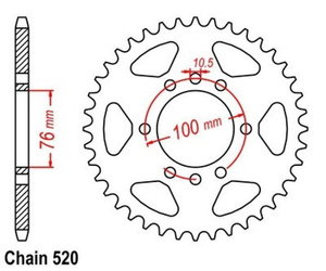 Zębatka tylna 37T Suzuki RF 900 SG 350 OEM 64511-37310