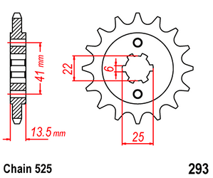 Zębatka przednia 15T Honda CBR 400 / VF 400 / VT 600 Shadow