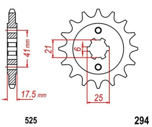 Pignone anteriore 15 Honda XBR 500 1987-1989 OEM 23801-KT8/MLO-000