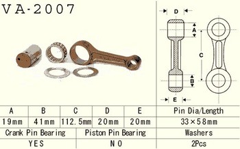 YAMAHA YFM 350 (YFM350) RAPTOR '07-'13 BIELA, WARRIOR, WOLVERINE '87-'09, BIG BEAR 350 '87-'99 (VA2007) (FABRICADO EN JAPÓN