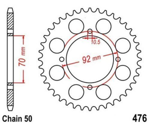 Pignone posteriore 33Z 530 Kawasaki Z500B 79-80 KH400 76-77 OEM 42041-1064/1151