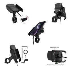 UCHWYT MOTOCYKLOWY Z ŁADOWARKĄ INDUKCYJNĄ NA TELEFON MONTOWANY NA KIEROWNICĘ LUB LUSTERKO TYP: R9W-METAL WIRELESS