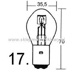 Żarówka BA20D 12Volt 45/40W Honda Yamaha Suzuki Kawasaki Ducati BMW KTM