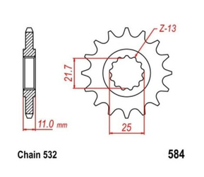 Zębatka przednia 16T Yamaha FZR 750/1000 GTS 1000 OEM 2GH/20M-17461-60