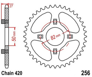 Zębatka tylna 42T Honda C50 CB50 CF50 CF70 SS50 ST50 ST70 OEM 41201-149-000