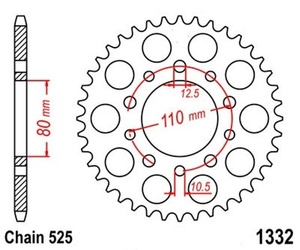 Zębatka tylna 37Z Honda VF 400 600 XBR 500 750 OEM #41201-MM2-670