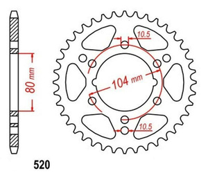 Zębatka tylna 43 Kawasaki ZR-7 750 ZX-6R 600 ZX-9R 900 OEM 42041-0010