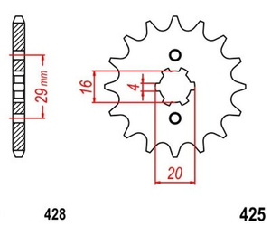 Pinion 14Z Pitch 428 for SUZUKI GP GT RG RM RV TS 80 85 90 125