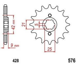 ZEBATKA PRZEDNIA 19 YAMAHA XT 350 1985-1999