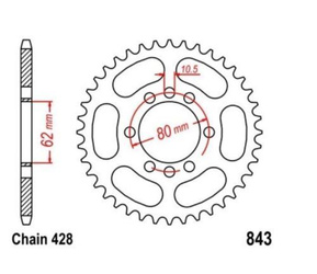 Zębatka tylna 51Z Yamaha DT 80/125/175/200 OEM 53V-25451-50