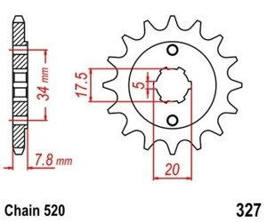 PIGNONE ANTERIORE 14 HONDA CBX 250 CRF 150 230