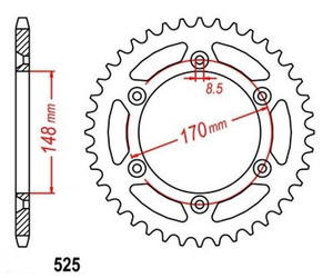 Zębatka tylna 47T Suzuki DR 800 S Big 1994-1999 OEM 64511-31D10