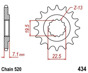 Zębatka przednia 15T Suzuki DR 250/400/500 OEM 27511-32400/25D00
