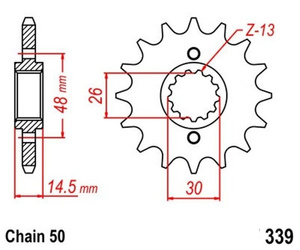 Pinion 16 Z pitch 530 for HONDA VF 1000 F2 BoldOr 85 front sprocket
