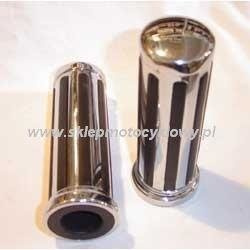 Manopola BUFALLO GRIPS, cromata con gomma, lunghezza 140 mm