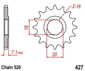 Zębatka przednia Suzuki PE RM RM-Z 125 175 250 OEM 27511-14110/41500