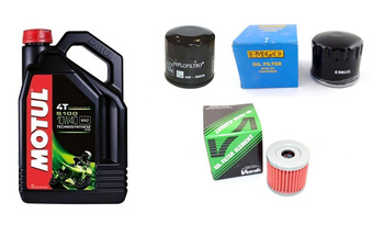 Olej silnikowy MOTUL 10w40 4L + Filtr oleju HIFLO KAWASAKI SUZUKI YAMAHA