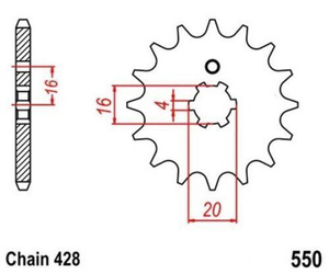 Pinion 15Z Pitch 428 for YAMAHA DT 80 LC I LC II front sprocket