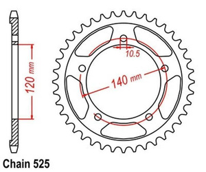 Zębatka tylna 48T Triumph TT 600 2000-2004 OEM 64511-44G00