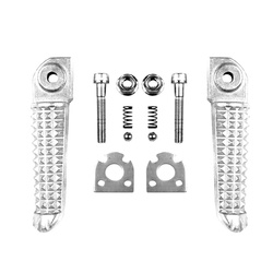 PIEZAS DE REPOSAPIÉS DE PASAJEROS COMPLETO CON SOPORTES YAMAHA YR1 '02-12, YR6 '03-11 PLATA