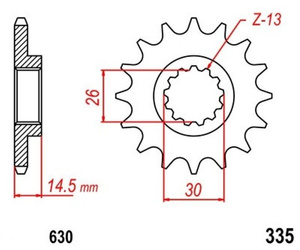 Zębatka przednia 15T Honda CBX 1000 1978-1979 OEM 23801-422-000