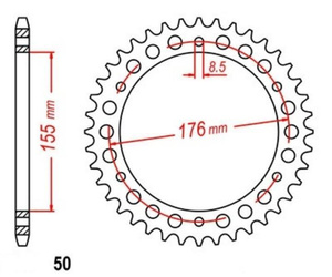 ZĘBATKA TYLNA 43 TRIUMPH Sprint 955 1050 99-04